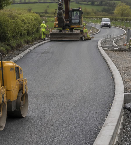 Access road construction in West Wales