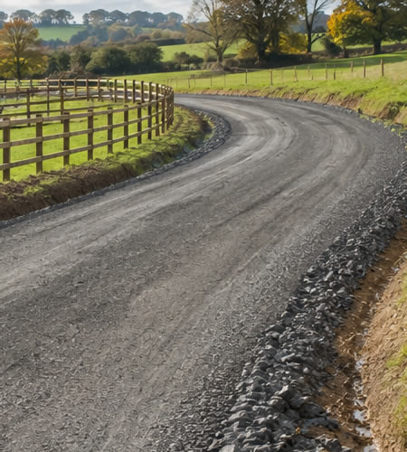 Farm track and agricultural access road construction in West Wales