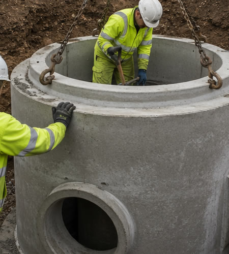 Manhole and chamber construction