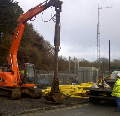 Utilities contractors working on gas and water infrastructure in Pembrokeshire
